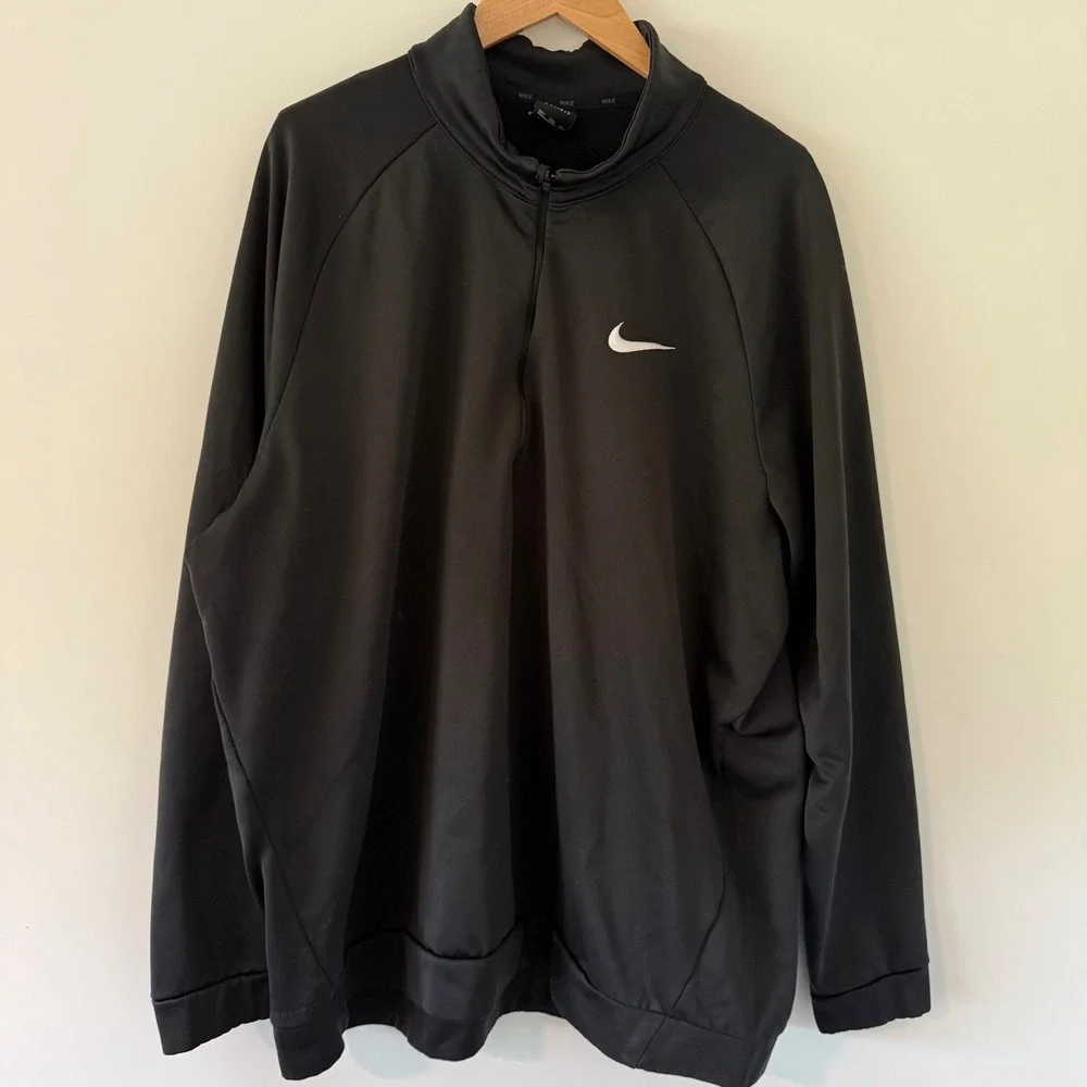 Nike Dri-FIT Mens 3XLT Black 1/4 Zip Pullover Fleece Lined Tall
